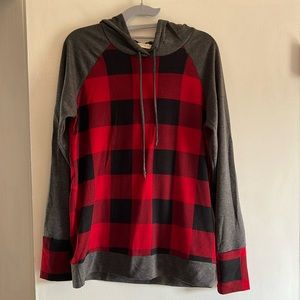 Hooded Buffalo plaid with elbow patches